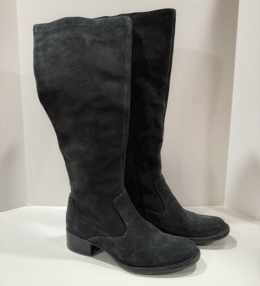 NWOB Born Crown Gray Suede Knee High Riding Boots Women’s 6 EU 36.5 N06322 CQF13